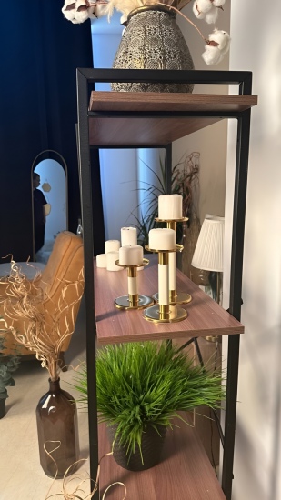 Стеллаж Grette 1500х790х360 мм (4 полки), ясень темный шимо